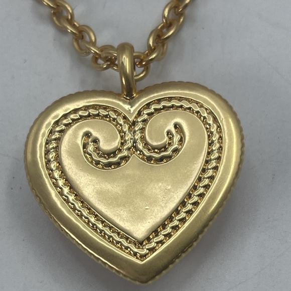 NWT JULIE VOS IRIDESCENT BLUSH PINK HEART GLASS PENDANT LONG NECKLACE - … - Picture 3 of 11